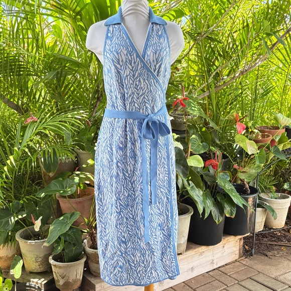 Diane Von Furstenberg Blue Midi Sundress EUC like new! - Picture 1 of 9